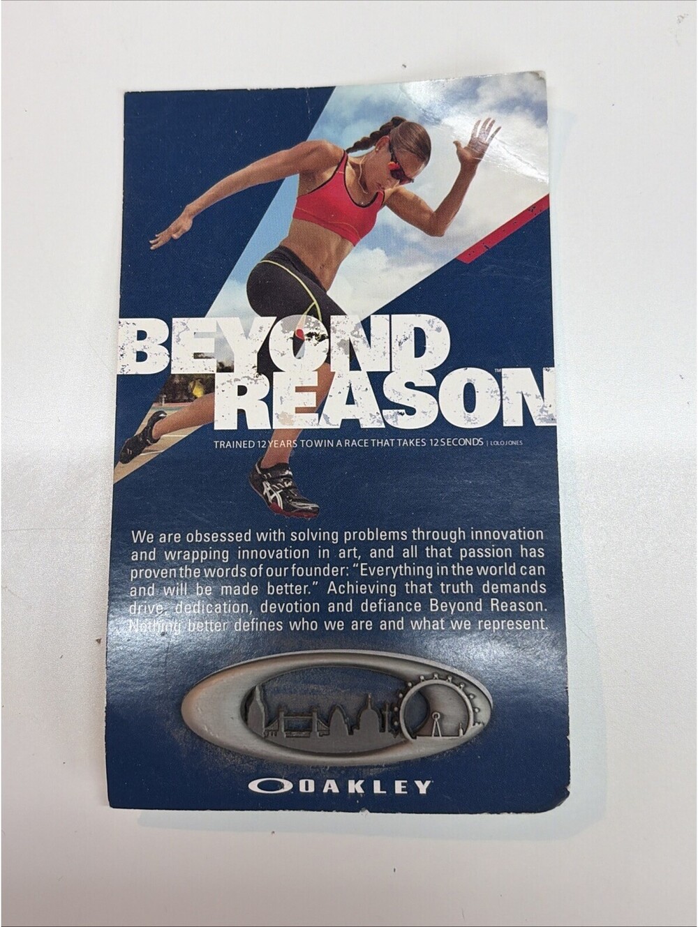 New Oakley Pin 2012 London Summer Olympics Promo X Metal Display Rare With Card